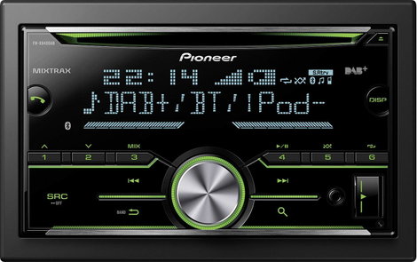 Pioneer FH-X840DAB Dupla DIN autórádió Bluetooth kihangosító, DAB + tuner