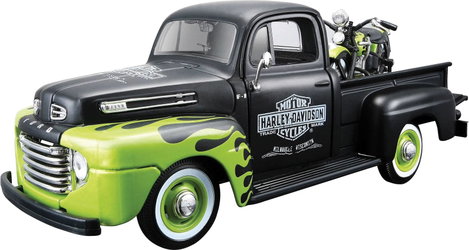 Maisto Ford Pick Up F1 ´48 und Modellmotorrad FL Panhead Harley Davidson 1:24 Autómodell