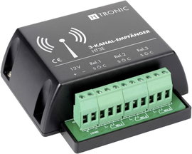 H-Tronic HT3E Vezeték nélküli vevő 3 csatornás Frekvencia 868.35 MHz 12 V/DC