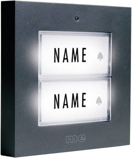 m-e modern-electronics KTB-2 A Csengőlemez Névtáblával 2 részes Antracit 12 V/1 A