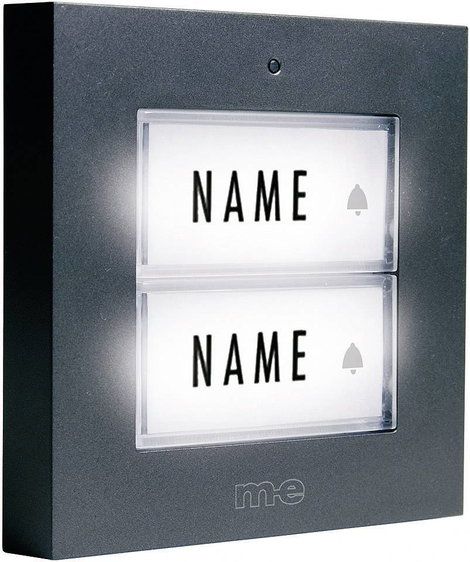 m-e modern-electronics KTB-2 A Csengőlemez Névtáblával 2 részes Antracit 12 V/1 A