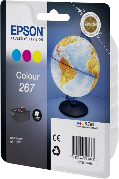 Epson Tinta T2670, 267 Eredeti Cián, Bíbor, Sárga C13T26704010 2. kép
