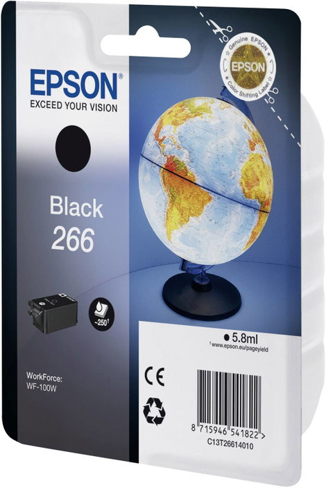 Epson Tinta T2661, 266 Eredeti Fekete C13T26614010 2. kép