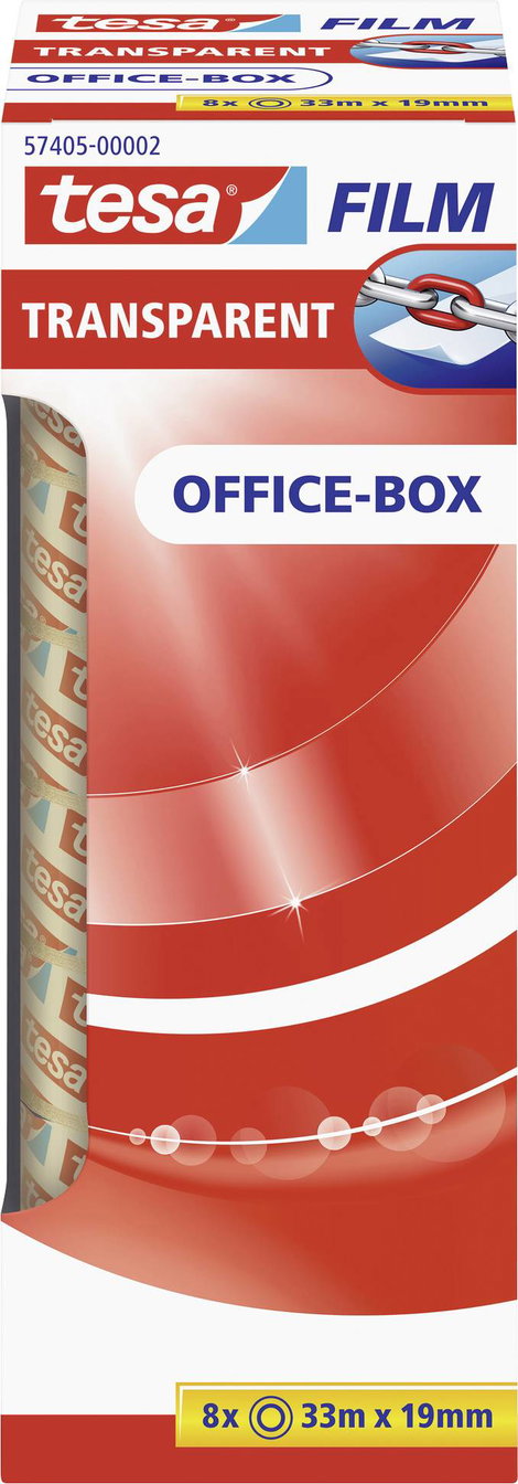 tesa OFFICE-BOX 57405-00002-01 tesafilm Átlátszó (H x Sz) 33 m x 19 mm 8 db