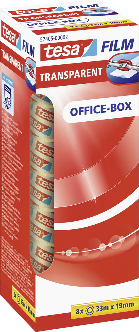 tesa OFFICE-BOX 57405-00002-01 tesafilm Átlátszó (H x Sz) 33 m x 19 mm 8 db 2. kép