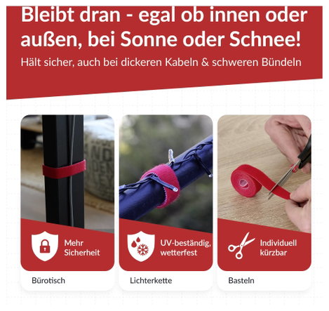 Label the Cable PRO 1260 19 coll Tépőzár Piros 5. kép