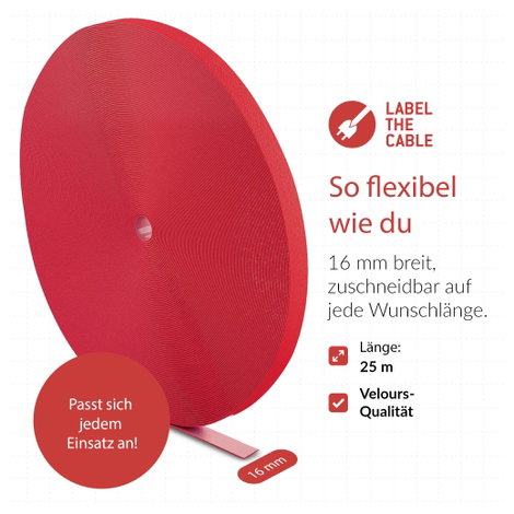 Label the Cable PRO 1260 19 coll Tépőzár Piros 8. kép