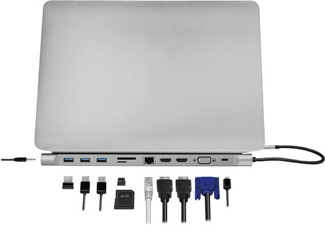 LogiLink Notebook dokkoló állomás UA0373 Alkalmas (márka): univerzálny USB-C® tápellátás, Beépített 11. kép
