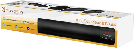 Music Man BT-X54 Soundbar, Hordozható hangfal Fekete Bluetooth, USB 10. kép
