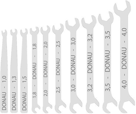 Donau Elektronik 980-SET Micro-Maulschlüssel-Set 10-tlg. 1-4 mm Mini szerszámkulcs 10 részes 1 - 4 m 4. kép