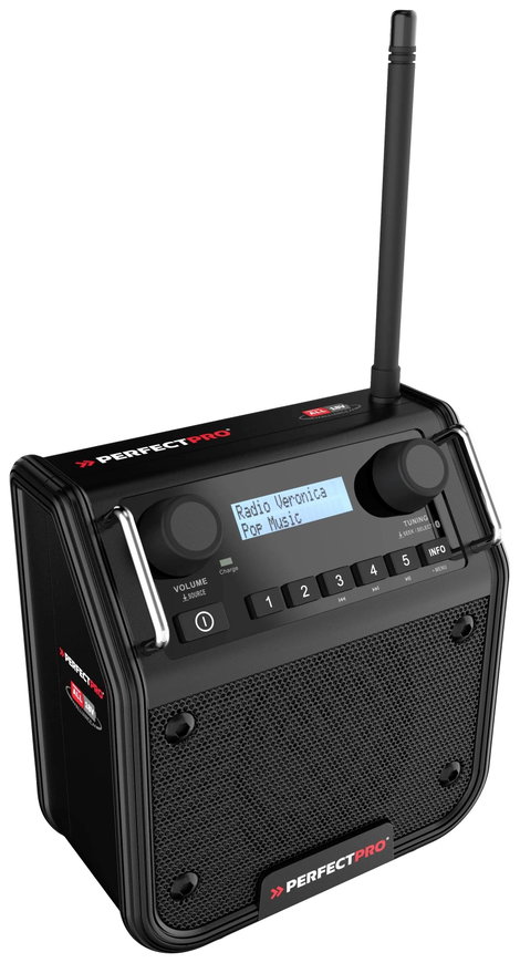 PerfectPro DABPRO Építkezési rádió DAB+, URH AUX, Bluetooth® ütésálló, Fröccsenő víz ellen védett, p 3. kép