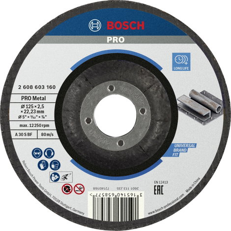 Bosch Accessories 2608603160 2608603160 Vágótárcsa, hajlított 125 mm 1 db Acél