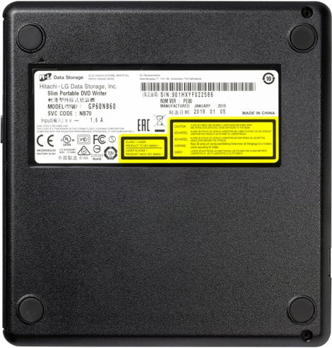 HL Data Storage GP60 DVD író, külső Retail USB 2.0 Fekete 5. kép