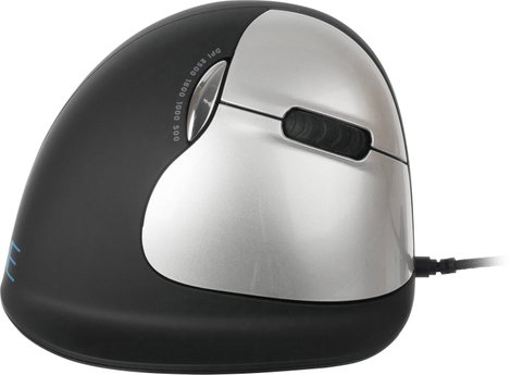 R-GO Tools RGOHELA Ergonomikus egér USB Méret: L Optikai Fekete, Ezüst 4 Gombok 3500 dpi Ergonómikus 4. kép