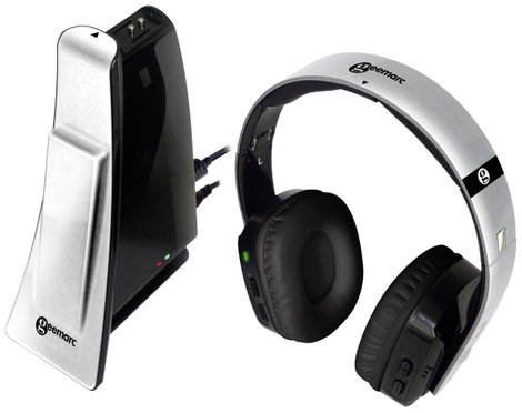 Geemarc CL7400 OPTI TV Over Ear fejhallgató Rádiójel vezérlésű Ezüst-fekete Könnyű pánt, Hangerő sza