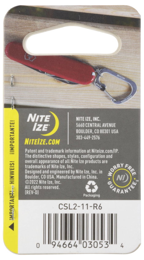 NITE Ize CSL2-11-R6 Karabíner SlideLock Gr. 2 8.9 mm x 43.6 mm x 2.5 mm 1 db 4. kép