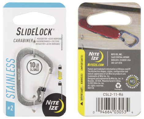NITE Ize CSL2-11-R6 Karabíner SlideLock Gr. 2 8.9 mm x 43.6 mm x 2.5 mm 1 db 5. kép