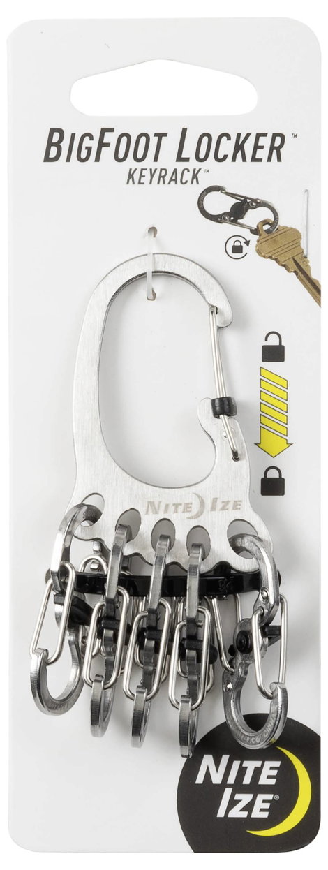 NITE Ize Kulcstartó karabiner KLKBF-11-R6 BigFoot Locker KeyRack Nemesacél 1 db 7. kép