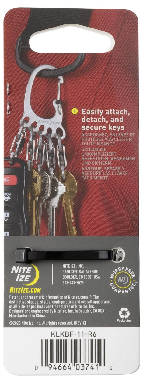 NITE Ize Kulcstartó karabiner KLKBF-11-R6 BigFoot Locker KeyRack Nemesacél 1 db 8. kép