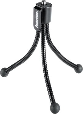 Hama Mini állvány 1/4 col Munkamagasság=7 - 10 cm Fekete Okostelefonokhoz és GoPro-hoz