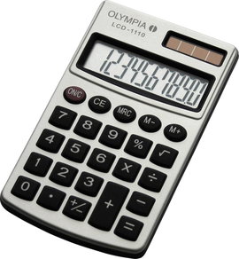 Olympia LCD 1110 Zsebszámológép Napenergiával üzemeltetett, Elemekről üzemeltetett Ezüst Kijelző (sz