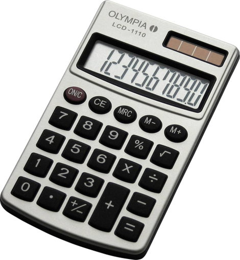 Olympia LCD 1110 Zsebszámológép Napenergiával üzemeltetett, Elemekről üzemeltetett Ezüst Kijelző (sz