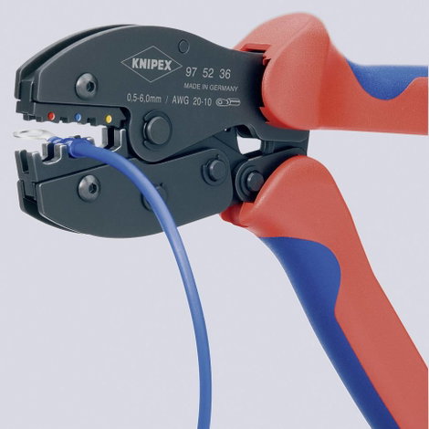 Knipex PreciForce® 97 52 36 Krimpelőfogó 1 db Szigetelt kábelsaru + dugós csatlakozó/ütközős összekö 2. kép