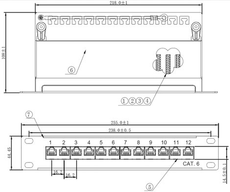 Renkforce Hálózati patchpanel 254 mm (10) CAT 6 1 ME 8. kép