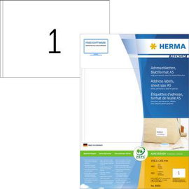Herma 8690 Cím etikett 148.5 x 205 mm Papír Fehér 400 db Tintasugaras nyomtató, Lézernyomtató, Színe