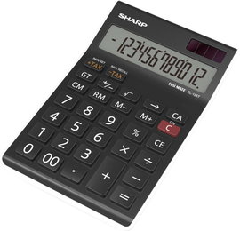 Sharp EL-125T Asztali számítógép Napenergiával üzemeltetett, Elemekről üzemeltetett Fekete Kijelző (