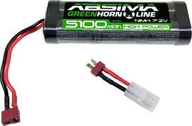 NiMH akkucsomag 7,2 V 5100 mAh, 6 cella, T-hüvely, Tamiya hüvely, Absima 4100013