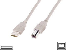 USB kábel [1x USB 2.0 dugó A - 1x USB 2.0 dugó B] 1,80 m Bézs Digitus
