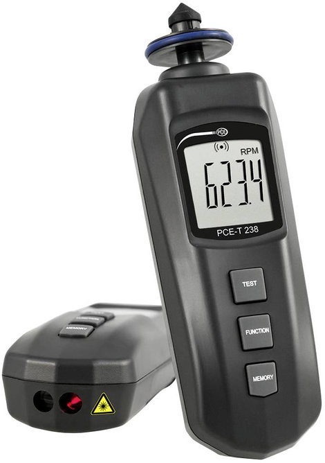 PCE Instruments PCE-T 238 Fordulatszámmérő 0.5 - 19999 fordulat/perc 5 - 99999 fordulat/perc