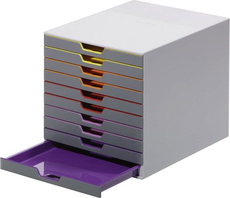 Durable VARICOLOR10 - 7610 761027 Fiókos irattároló Szürke DIN A4, DIN C4, Egyszer hajtott ívű nyomt 2. kép