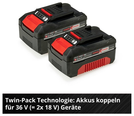 Szerszám akku ikercsomag, 2x 4 Ah Lítiumion, Einhell PXC-Twinpack Power X-Change 4511489 6. kép