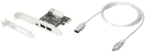 Digitus DIGITUS 3 port FireWire 400 kontroller kártya FireWire 400 PCIe 2. kép
