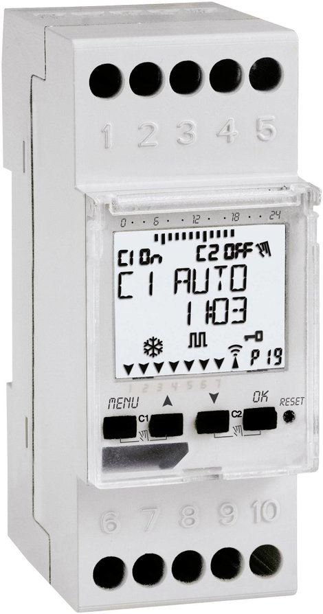 Wallair 1IO3091 Időkapcsoló óra Digitális Heti program, Éves program 3500 W IP20 Véletlen kapcsolás