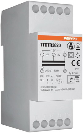Wallair 1TDTR3820 Csengő transzformátor 4 V, 8 V, 12 V 2 A