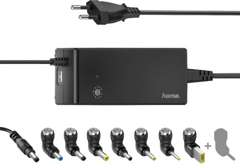 Hama Notebook tápegység 90 W 12 V/DC, 14 V/DC, 15 V/DC, 16 V/DC, 18 V/DC, 18.5 V/DC, 19 V/DC, 19.5 V