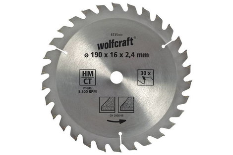 Körfűrészlap Ø 190 mm, Wolfcraft 6735000