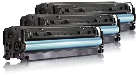 KMP H-T196 CMY Toner kazetta Kombinált csomag helyettesíti HP 305A, CE411A, CE412A, CE413A Cián, Bíb 3. kép