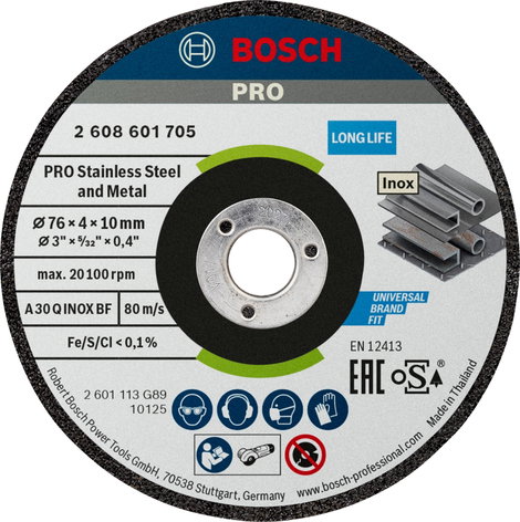 Bosch Accessories 2608601705 2608601705 Nagyolótárcsa, egyenes Ø 76 mm Furat átmérő 10 mm 2 db