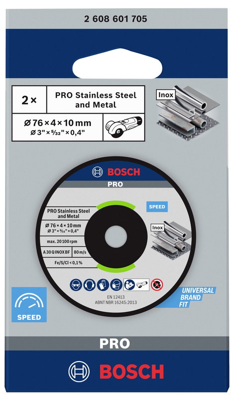 Bosch Accessories 2608601705 2608601705 Nagyolótárcsa, egyenes Ø 76 mm Furat átmérő 10 mm 2 db 3. kép