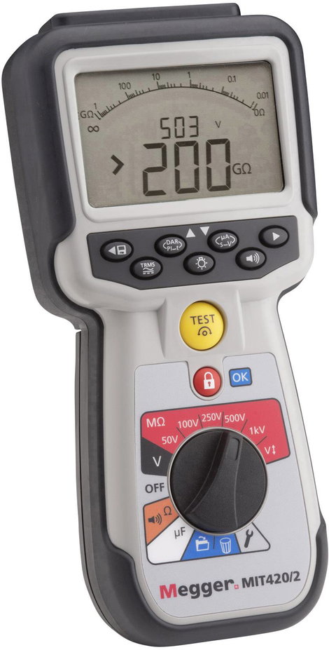Megger MIT420/2 Szigetelésmérő műszer 50 V, 100 V, 250 V, 500 V, 1000 V 200 GΩ