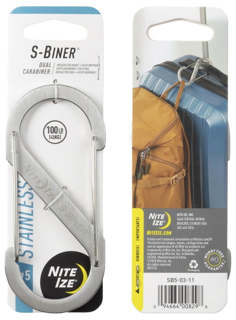 NITE Ize NI-SB5-03-11 Karabíner S-Biner Gr. 5 111 mm x 49 mm 1 db 6. kép