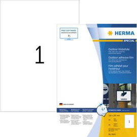 Herma 9543 Fólia címkék 210 x 297 mm Polietilén fólia Fehér 40 db Különösen erősen tapadó Lézernyomt
