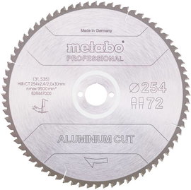 Metabo ALUMINIUM CUT PROFESSIONAL 628447000 Körfűrészlap 254 x 30 x 2 mm Fogak száma (collonként): 7
