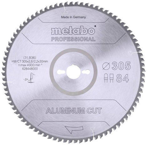 Metabo ALUMINIUM CUT PROFESSIONAL 628448000 Körfűrészlap 305 x 30 x 2.2 mm Fogak száma (collonként):