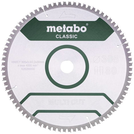 Metabo MULTI CUT CLASSIC 628286000 Körfűrészlap 305 x 30 x 2.2 mm Fogak száma (collonként): 80 1 db