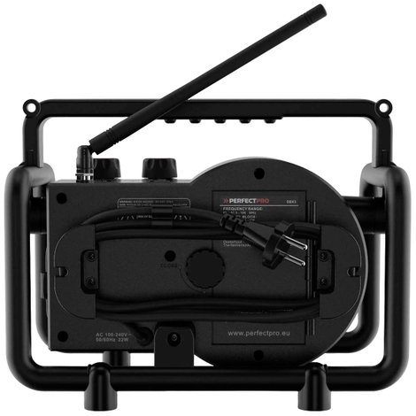 PerfectPro DABBOX Építkezési rádió DAB+, URH AUX, Bluetooth® ütésálló Fekete 2. kép